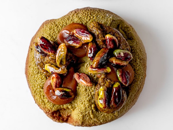 Chunky pistachio cookie with whole nuts on top