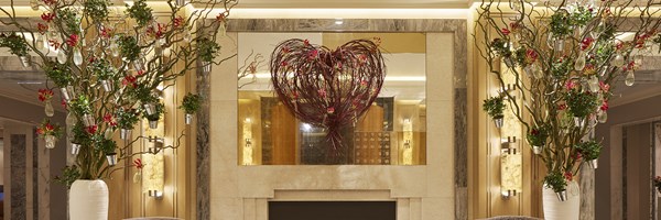 romantic lobby image with heart decoration